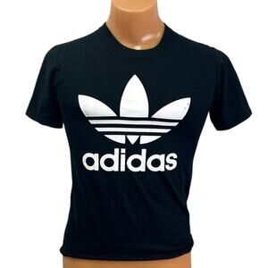 Journeys Staff Adidas Logo Mens Small Black 100% Cotton Short Sleeve Tee Shirt